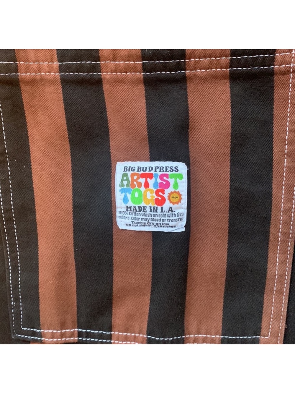 Big Bud Press Iconic Brown and Black Stripe Overall 🐻🖤🐻🖤🐻 - Picture 5 of 7